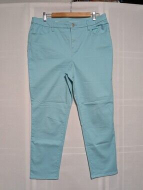 Chicos Women's Mid-Rise Girlfriend-Slim-Ankle-Leg  Blue Denim Jeans Size 2